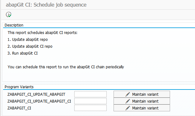 abapGit CI job scheduler