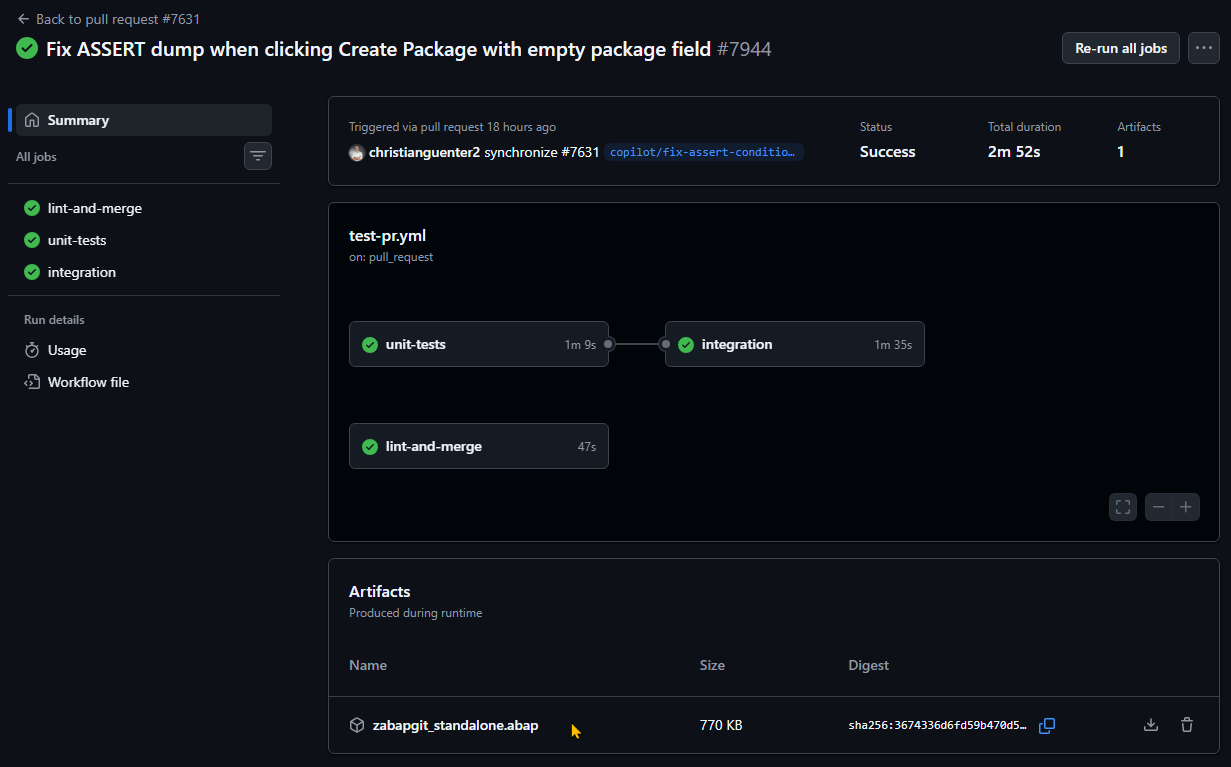 GitHub Action Artifact